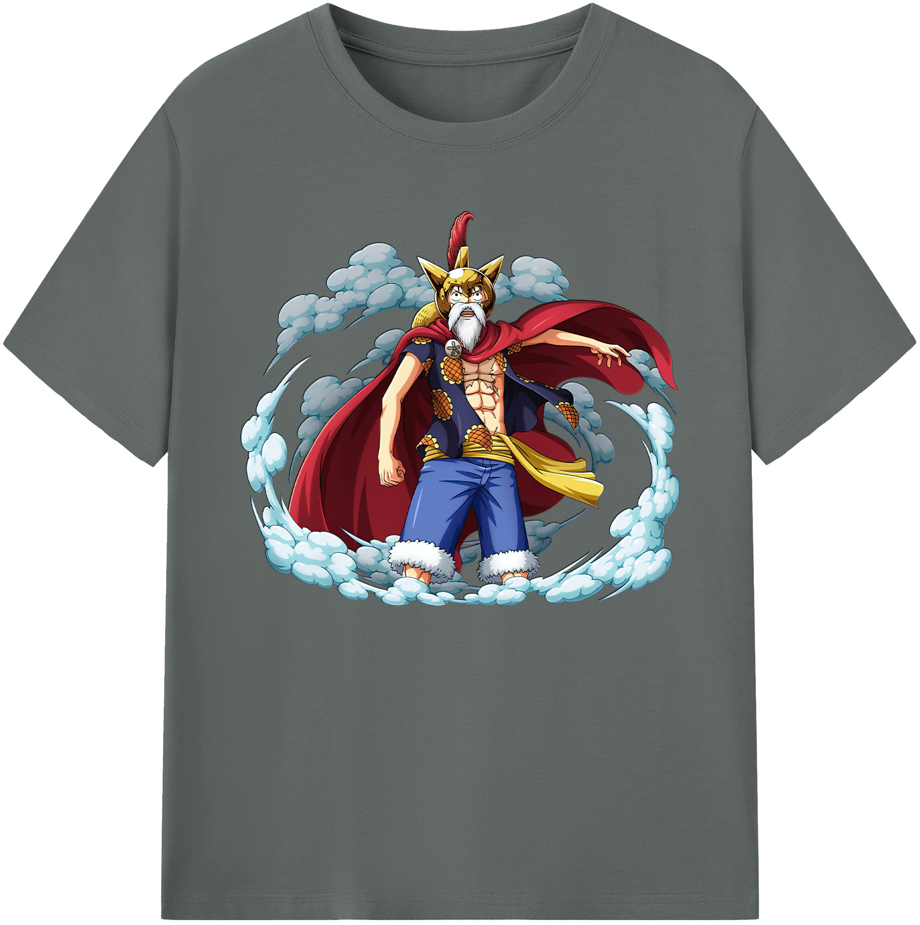 ワンピース モンキー・D・ルフィ ONE PIECE Monkey D. Luffy 綿100％ メンズ半袖Tシャツ｜肌触りやわらか＆通気性